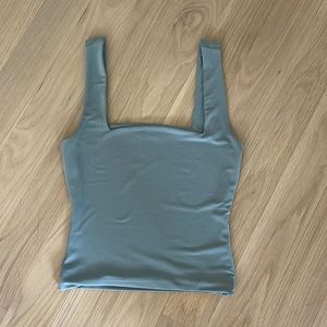 Green Square Neck Tank